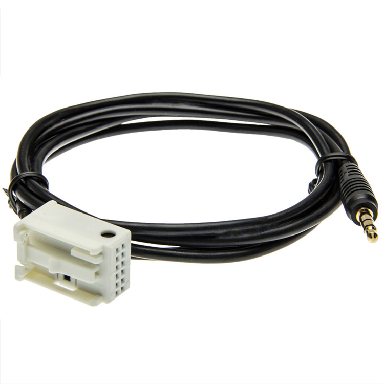 Car 3.5 mm aux in cable adapter for Peugeot Citroen audio