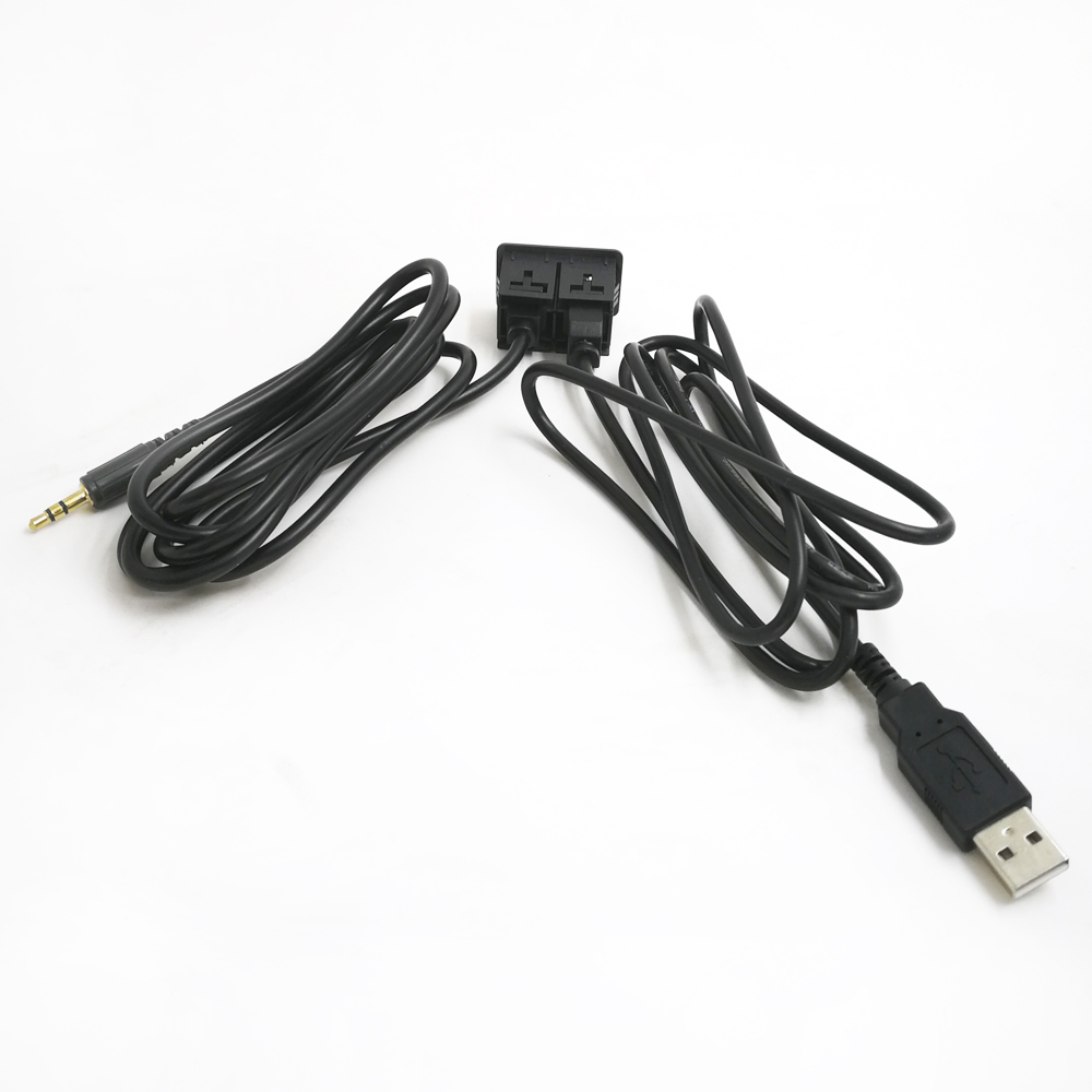 Car Dash Flush Mount USB 2.0 3.5mm Aux Cable