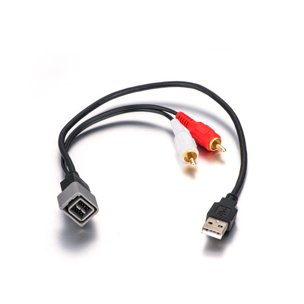  Nissan 8 Pin interface USB RCA AUX Cable Adapter 