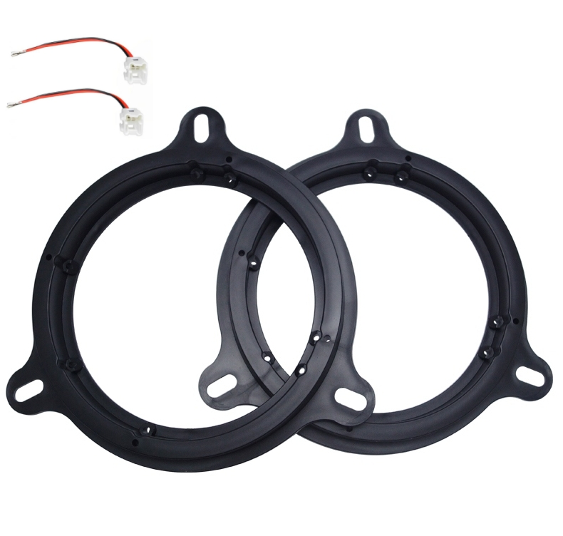 2Pcs 6.5 Inch Speaker Spacer Rings Adapter with Harness Cable for Nissan Dacia